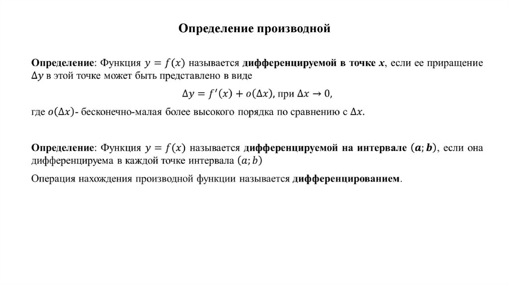 Определение производной