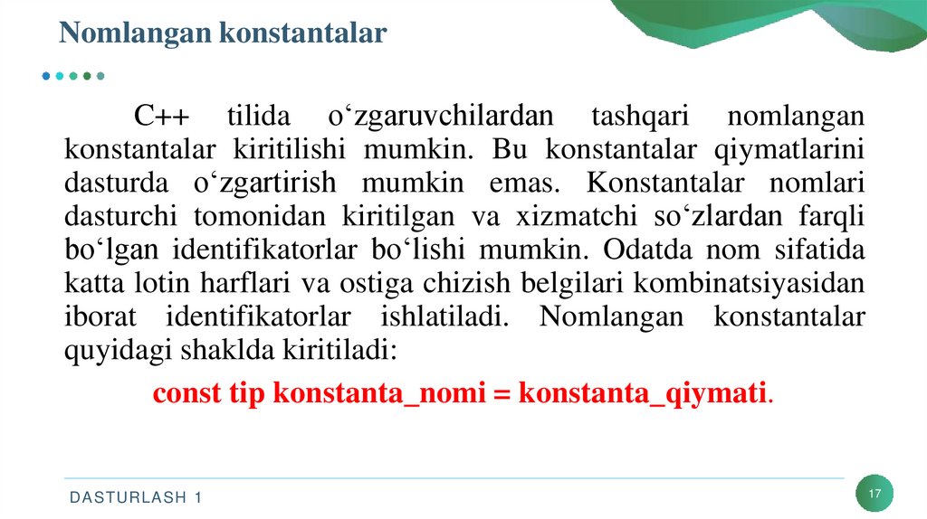 Nomlangan konstantalar
