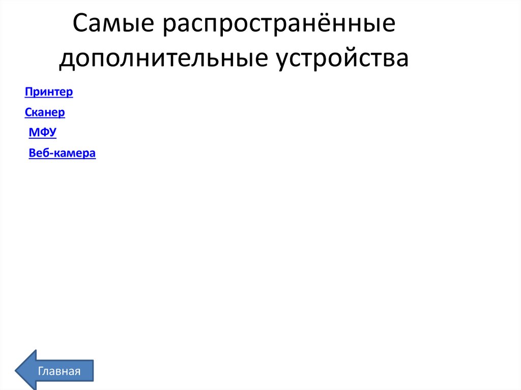 Самые распространённые дополнительные устройства