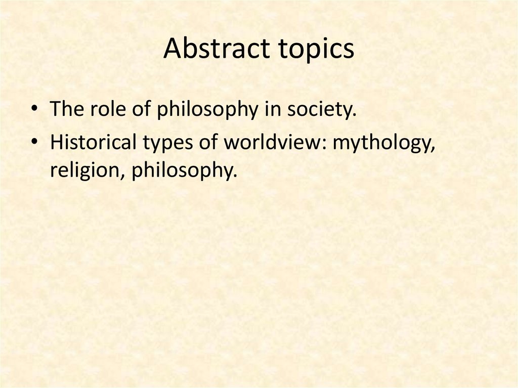 Abstract topics