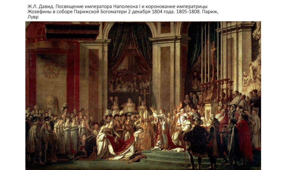 Ж.Л. Давид. Посвящение императора Наполеона I и коронование императрицы Жозефины в соборе Парижской Богоматери 2 декабря 1804