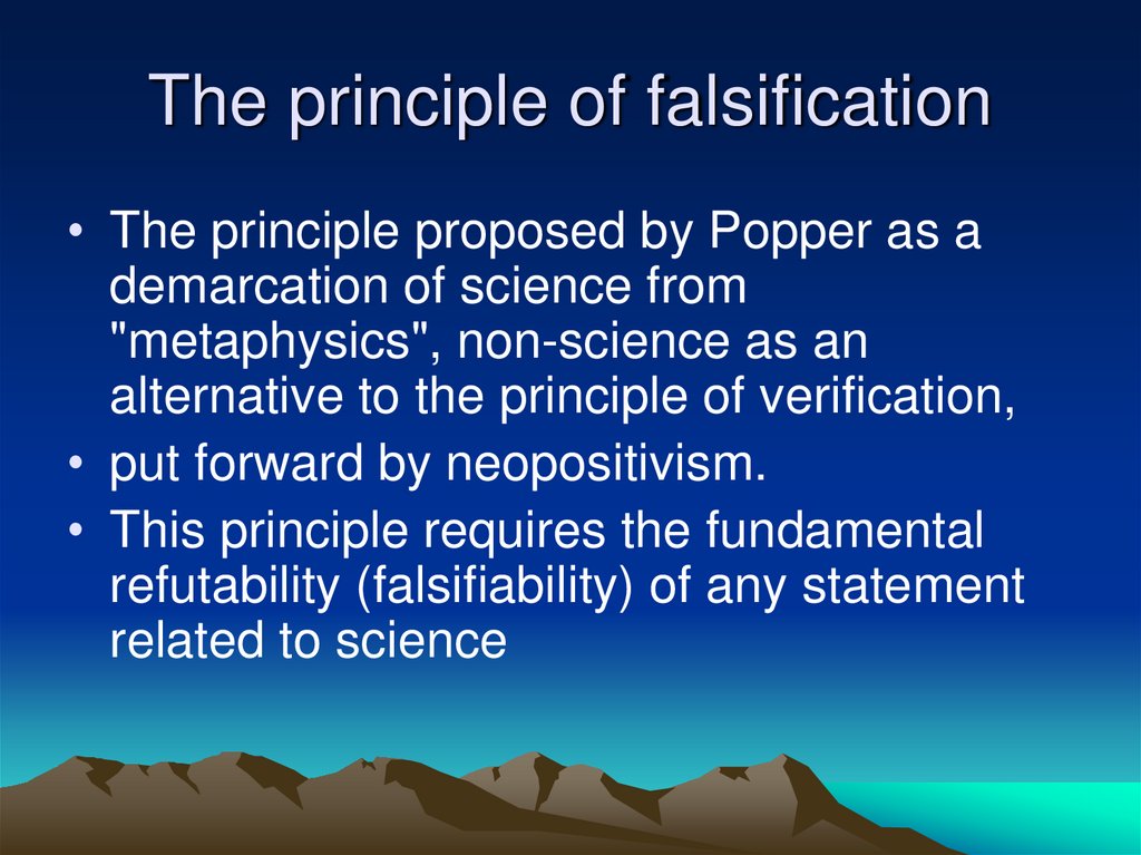 The principle of falsification