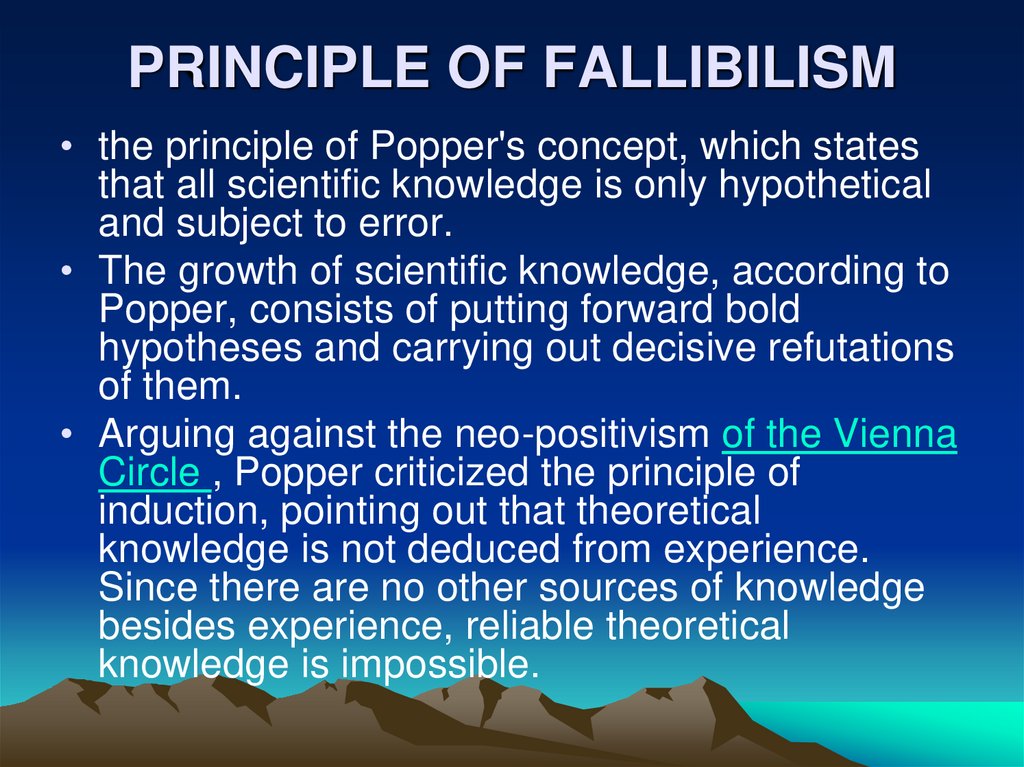 PRINCIPLE OF FALLIBILISM