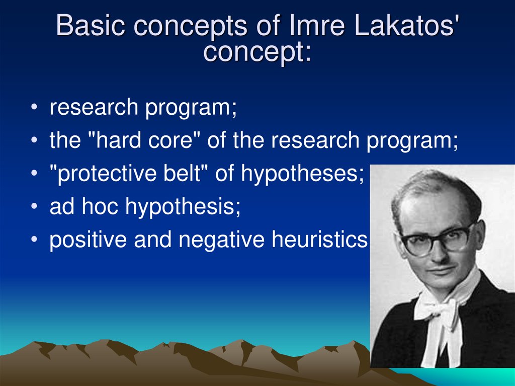 Basic concepts of Imre Lakatos' concept: