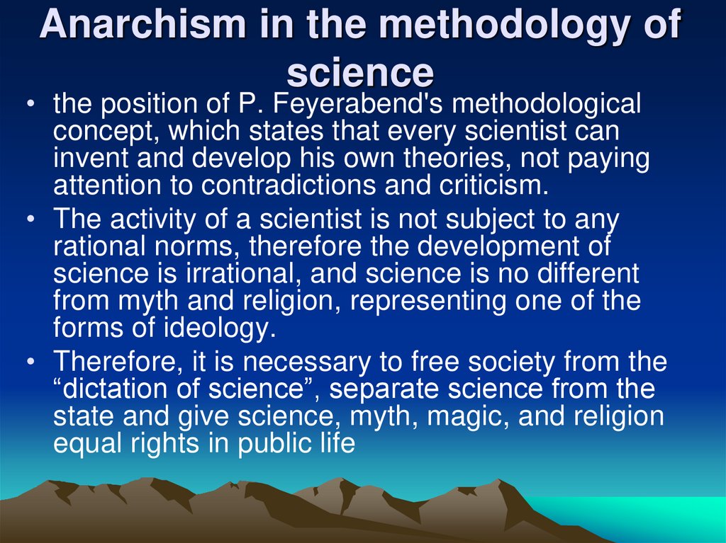 Anarchism in the methodology of science