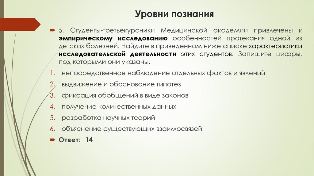 Уровни познания