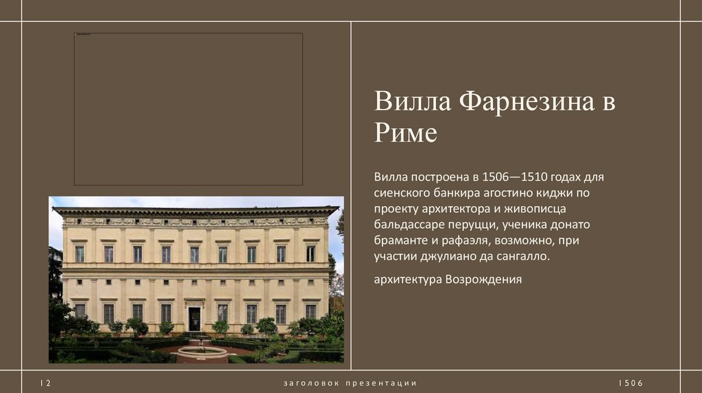 Вилла Фарнезина в Риме