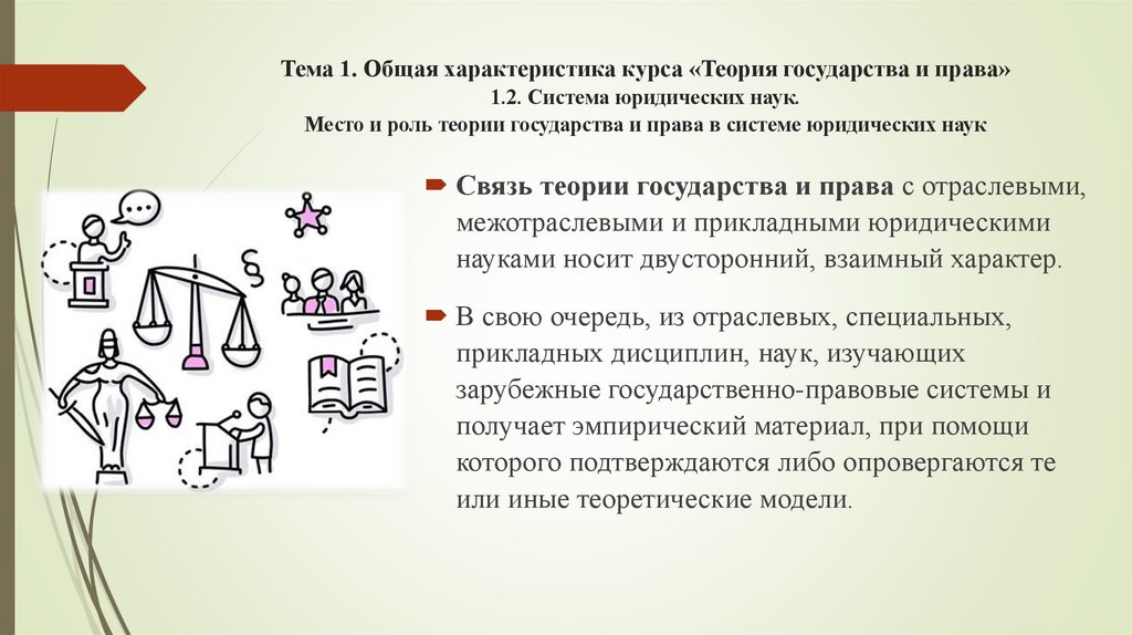 Тема 1. Общая характеристика курса «Теория государства и права» 1.2. Система юридических наук. Место и роль теории государства