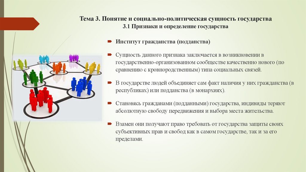 Тема 3. Понятие и социально-политическая сущность государства 3.1 Признаки и определение государства