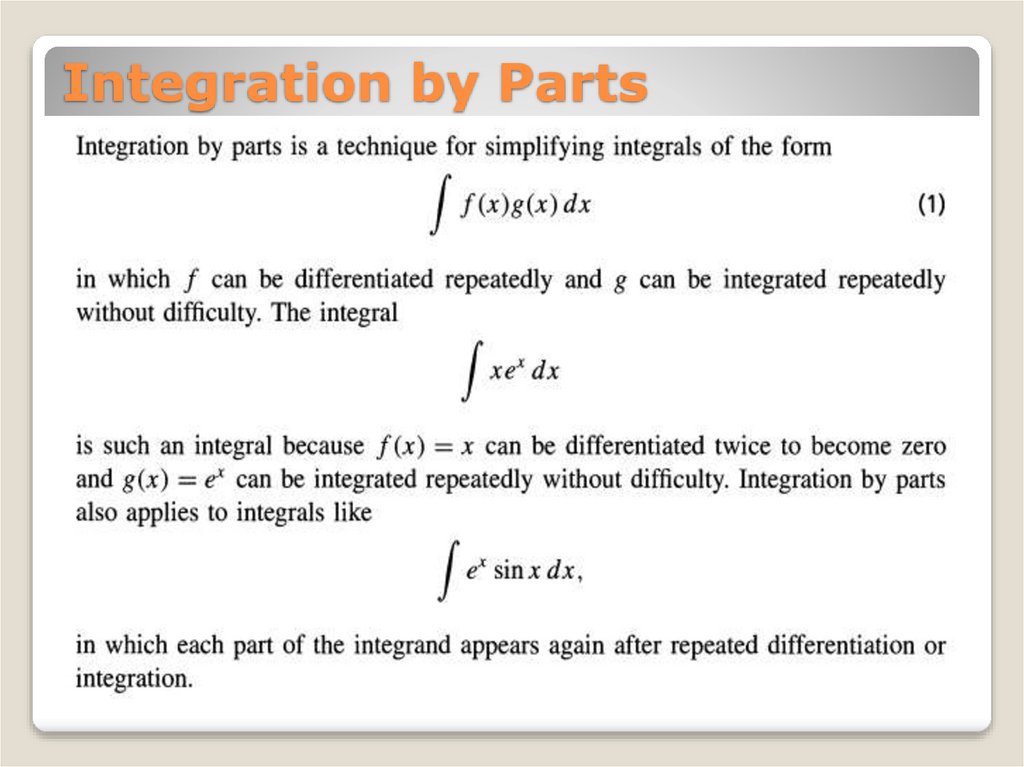 Integration by Parts