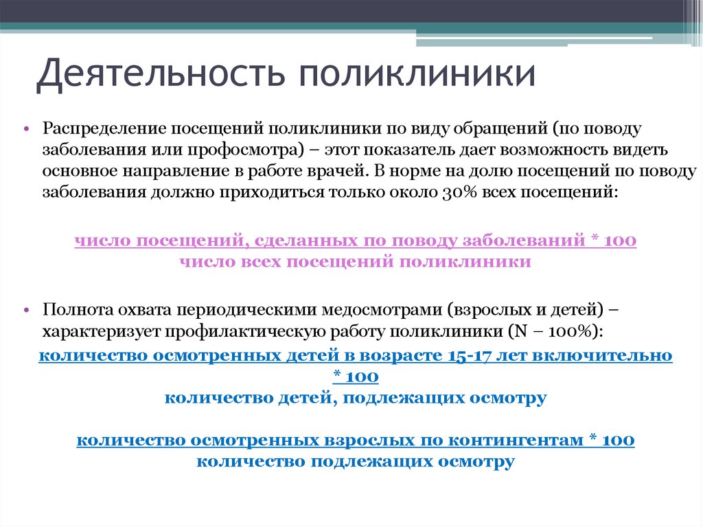 Деятельность поликлиники