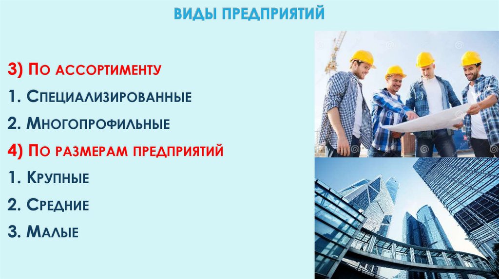 Виды предприятий