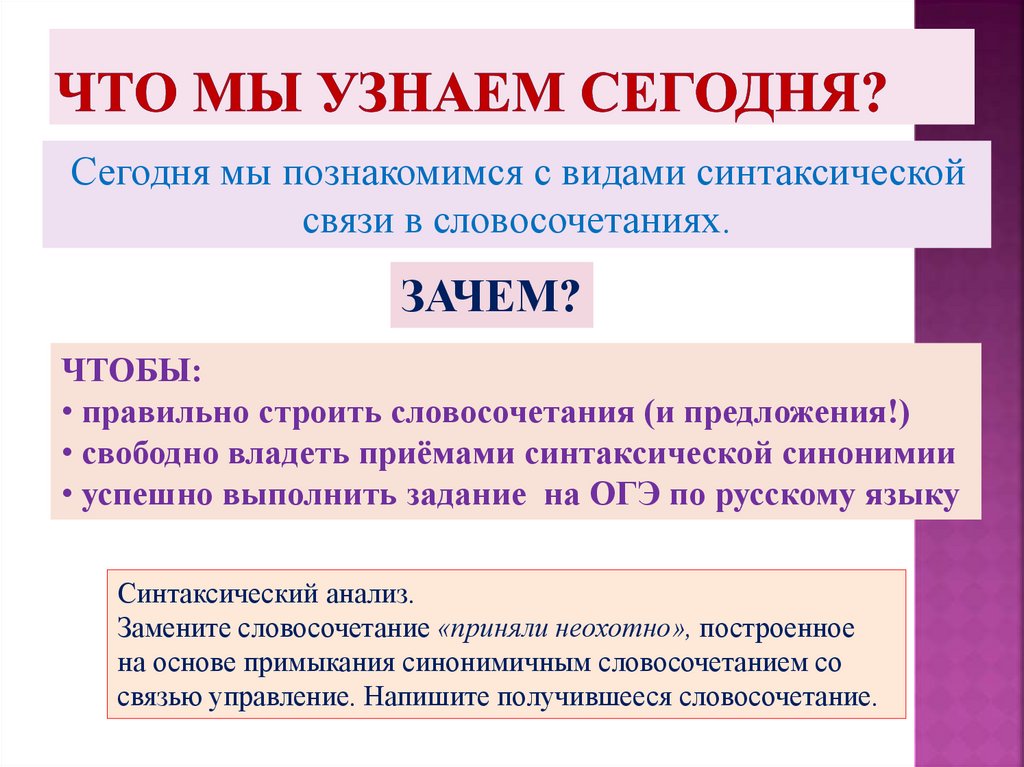 Что мы узнаем сегодня?