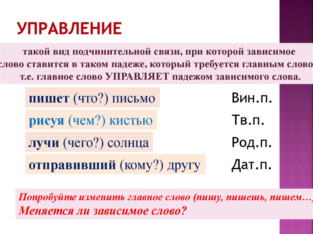 УПРАВЛЕНИЕ