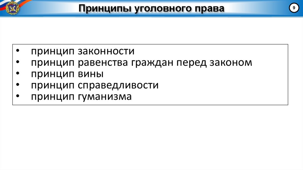 Принципы уголовного права