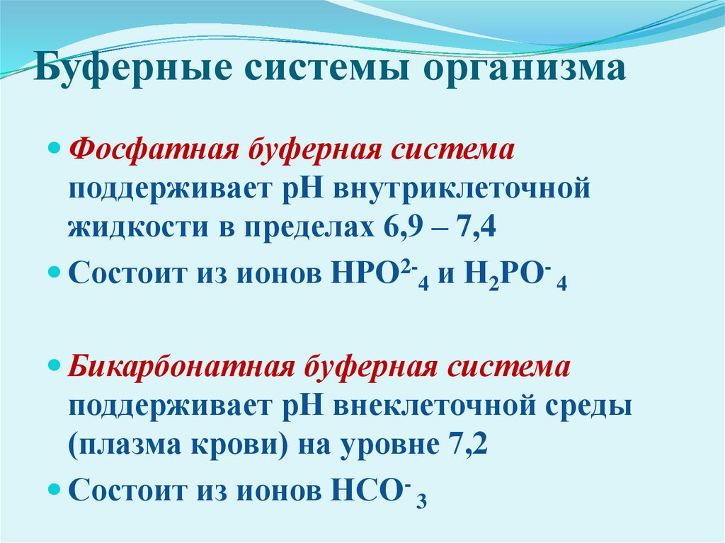 Буферные системы организма