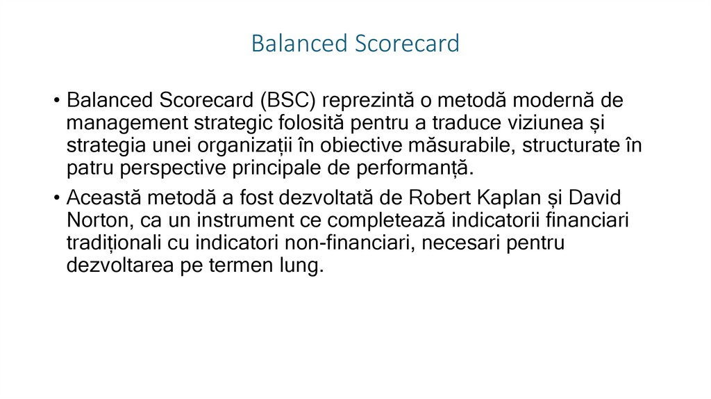 Balanced Scorecard