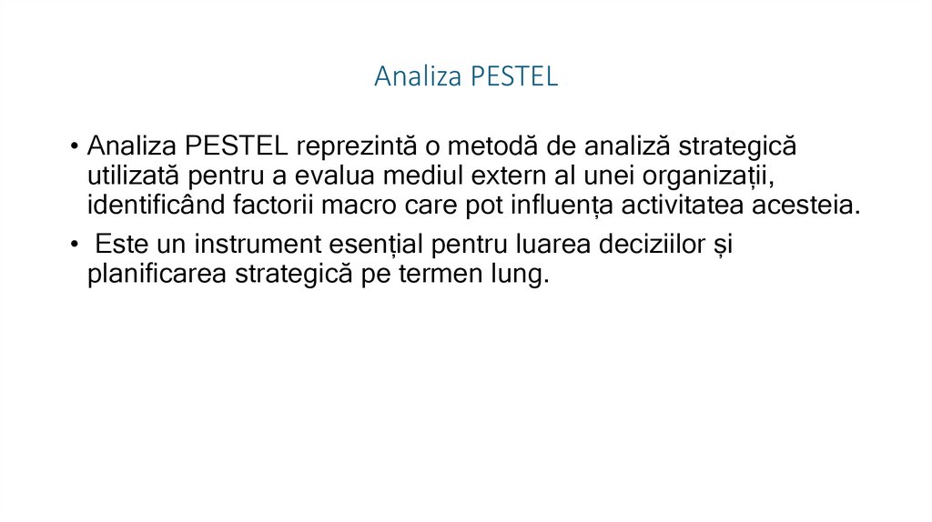 Analiza PESTEL