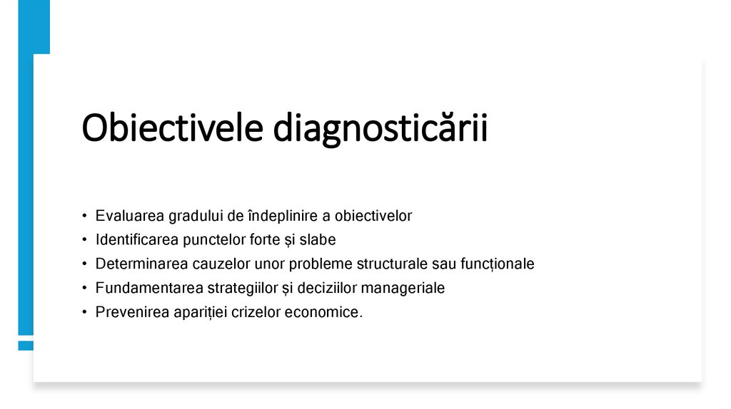 Obiectivele diagnosticării