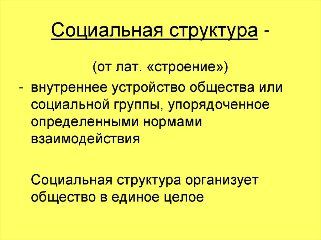 Социальная структура -