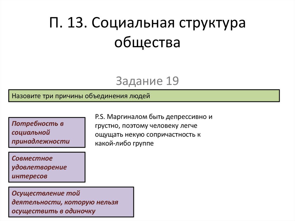 П. 13. Социальная структура общества