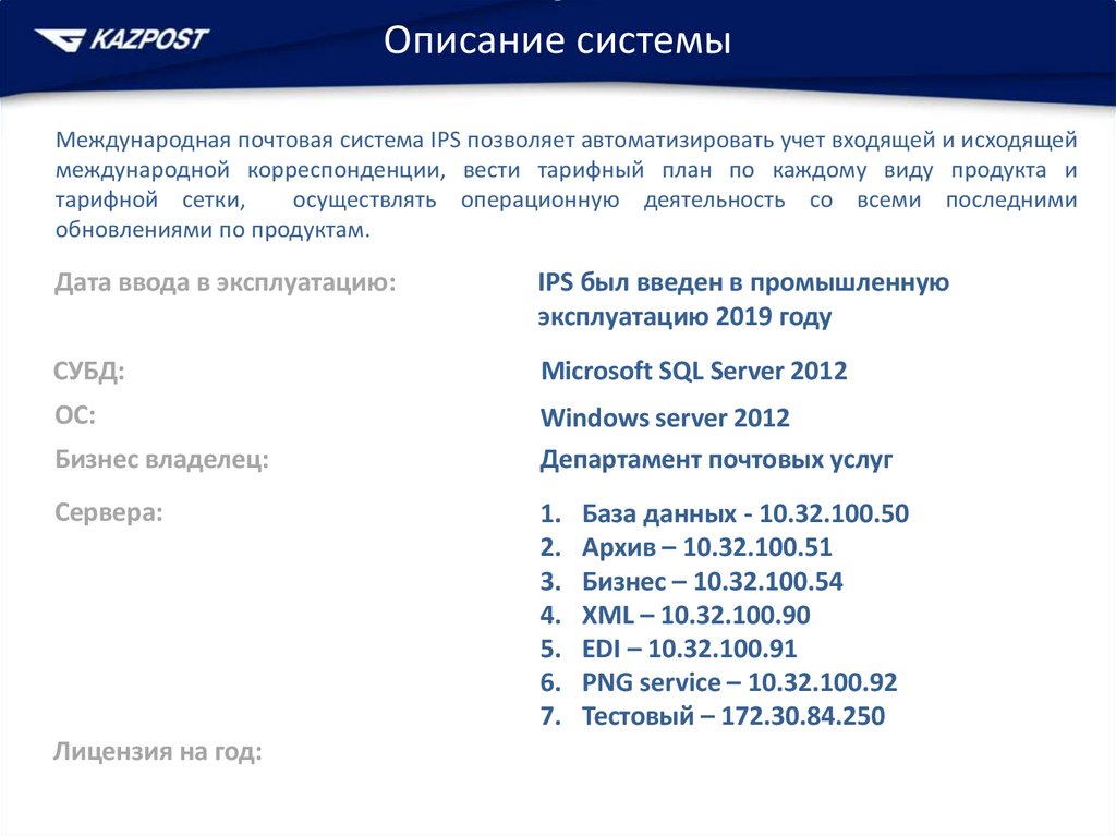Описание системы