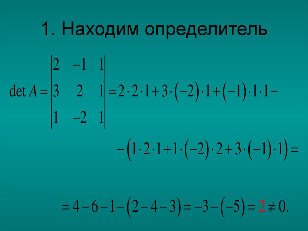 1. Находим определитель