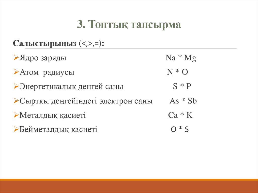 3. Топтық тапсырма