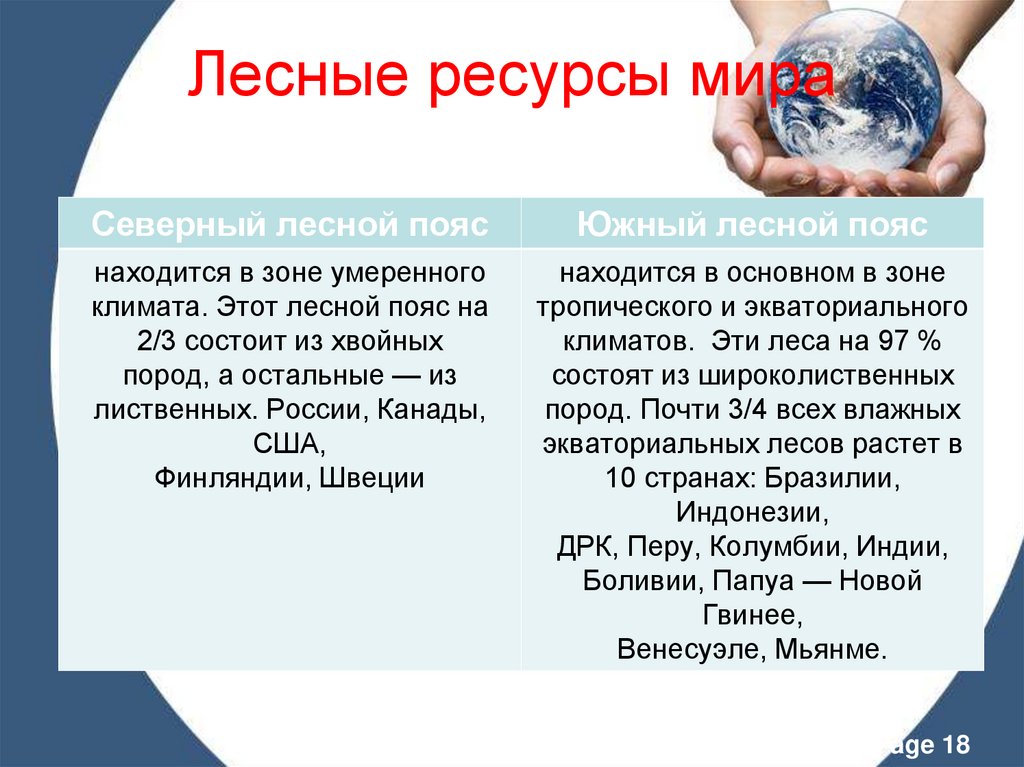 Лесные ресурсы мира  