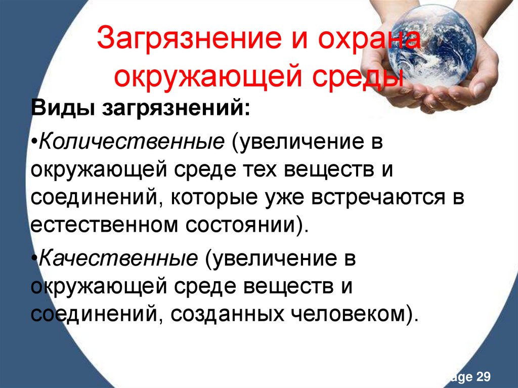 Загрязнение и охрана окружающей среды