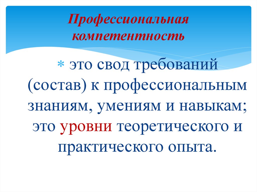 Профессиональная компетентность