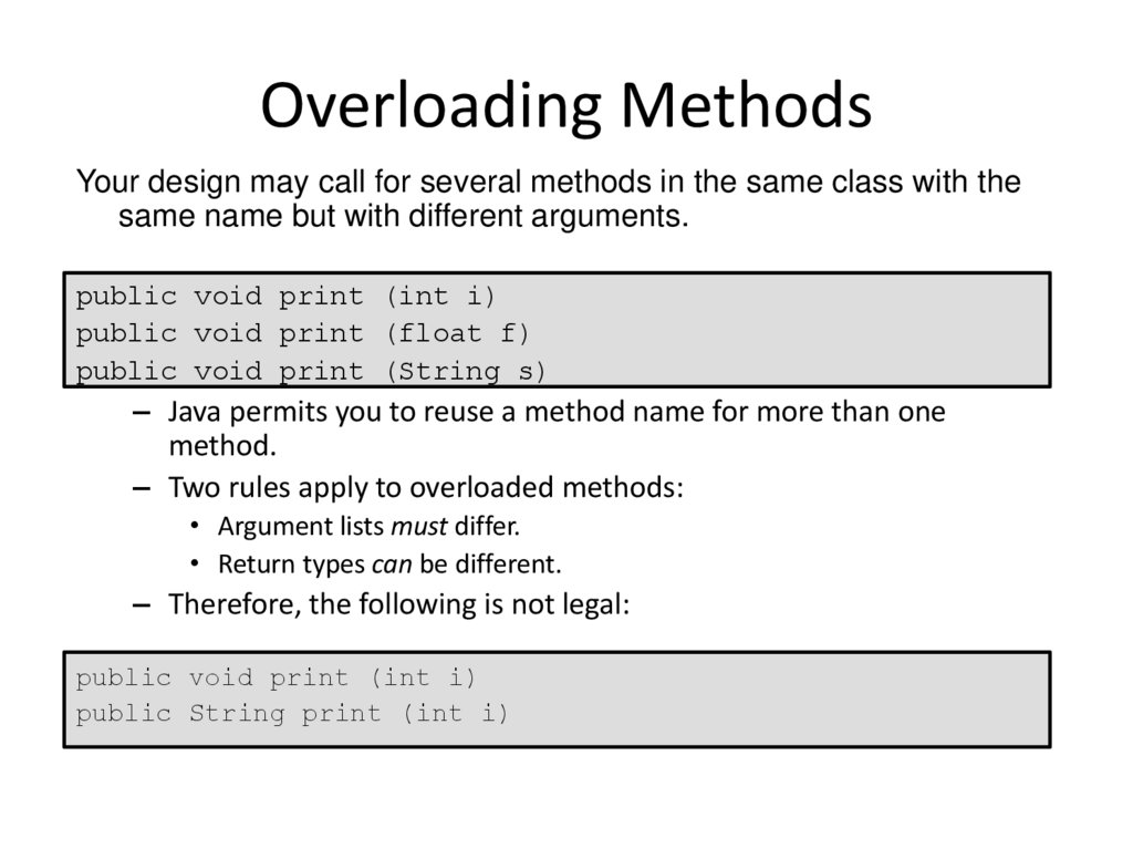 Overloading Methods