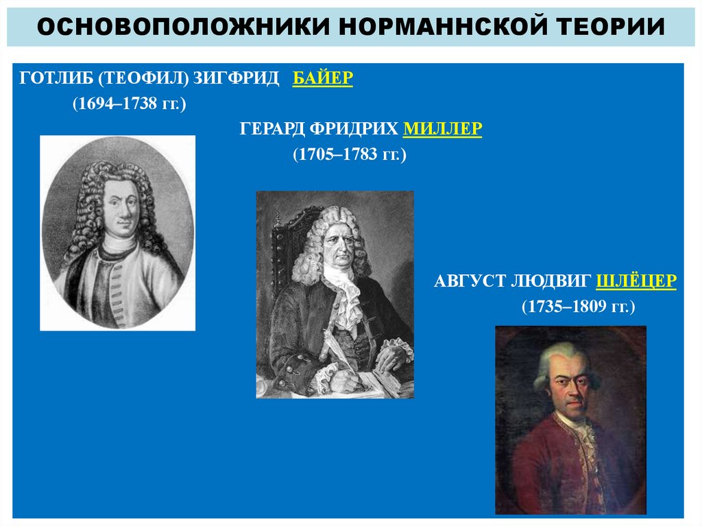 ОСНОВОПОЛОЖНИКИ НОРМАННСКОЙ ТЕОРИИ