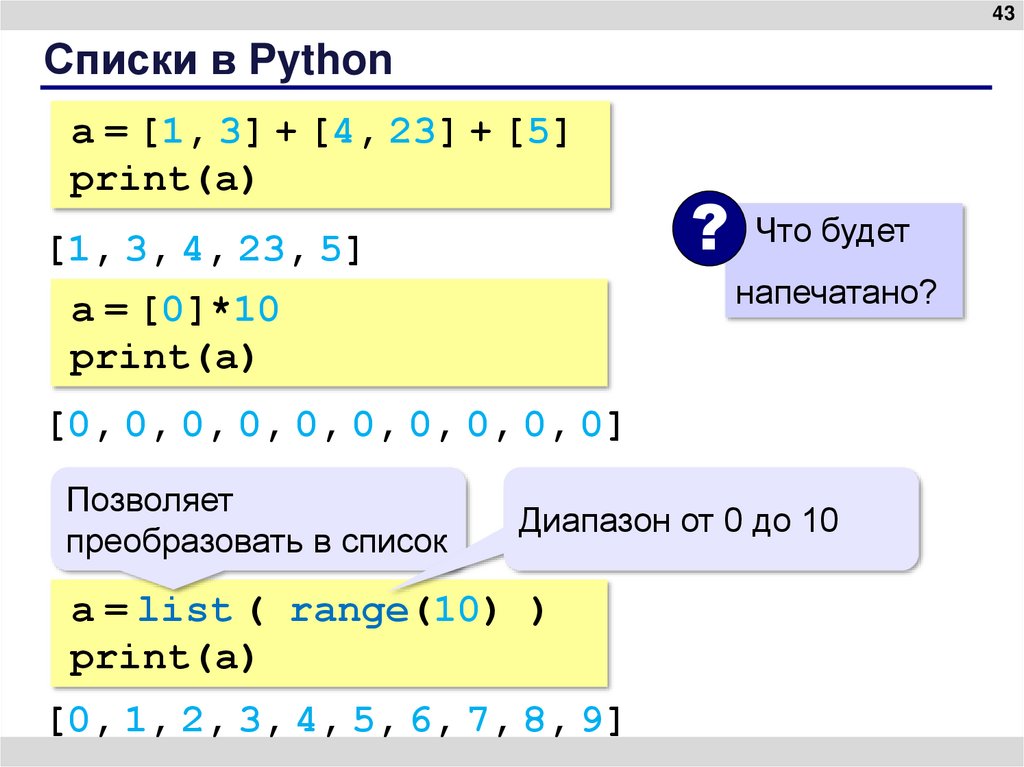 Списки в Python