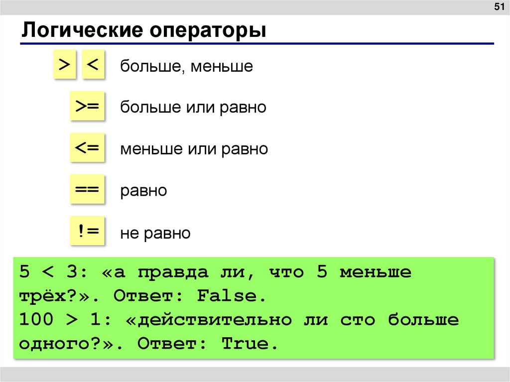 Логические операторы