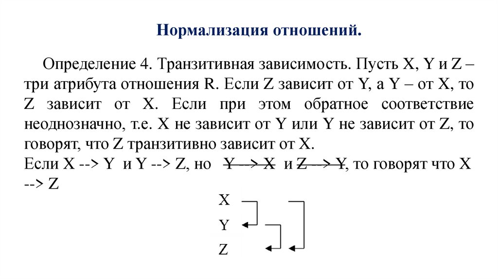 Нормализация отношений.