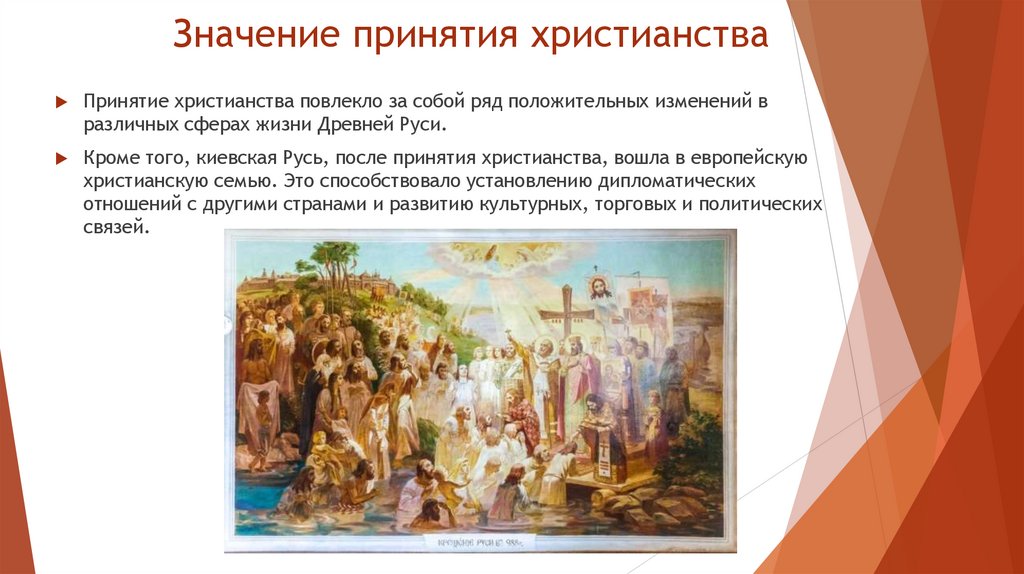 Значение принятия христианства