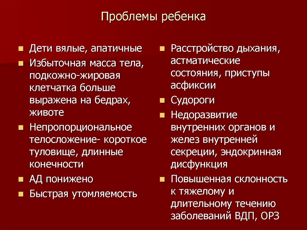 Проблемы ребенка