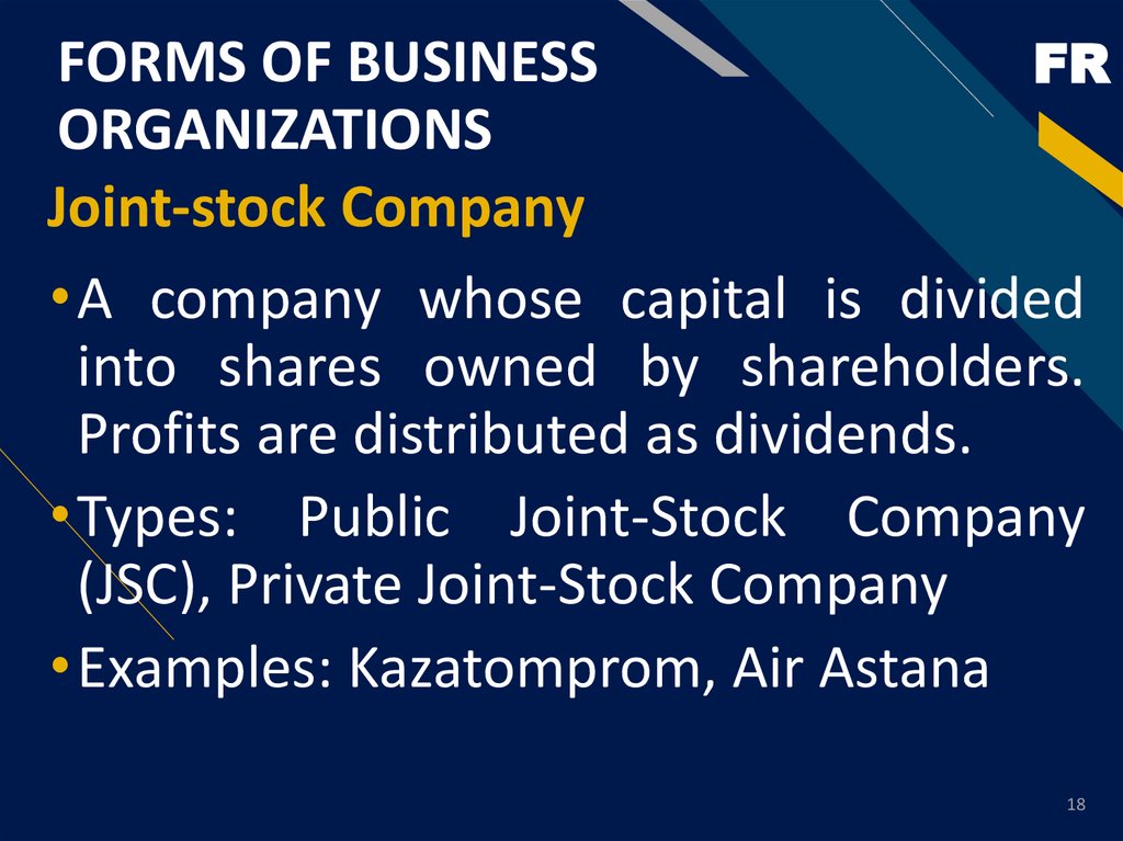 FORMS OF BUSINESS ORGANIZATIONS