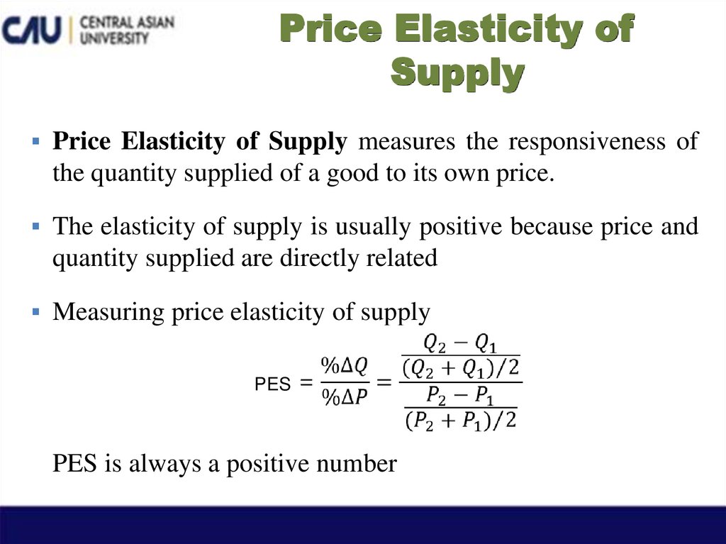 Price Elasticity of Supply