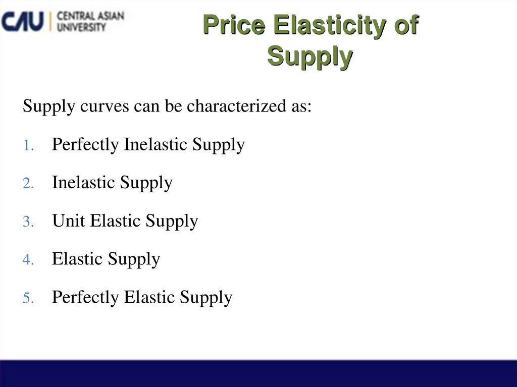 Price Elasticity of Supply