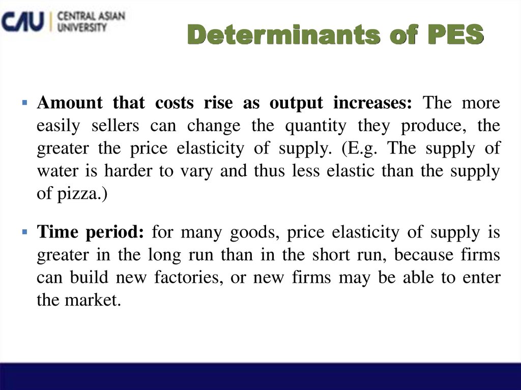 Determinants of PES