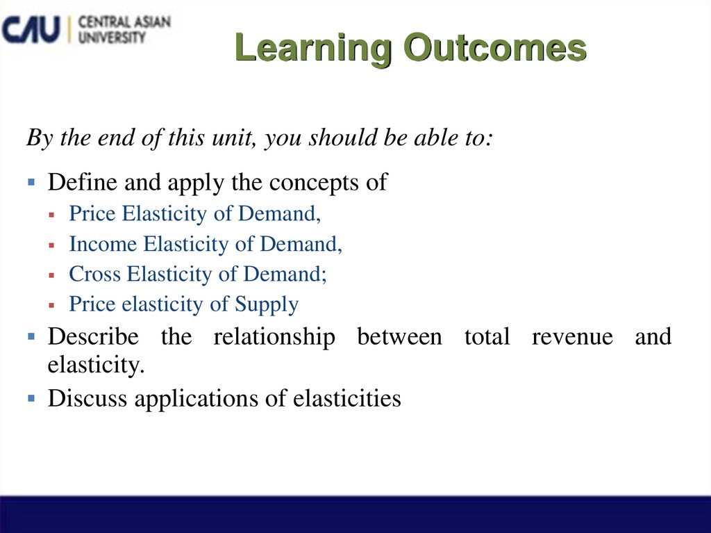 Learning Outcomes