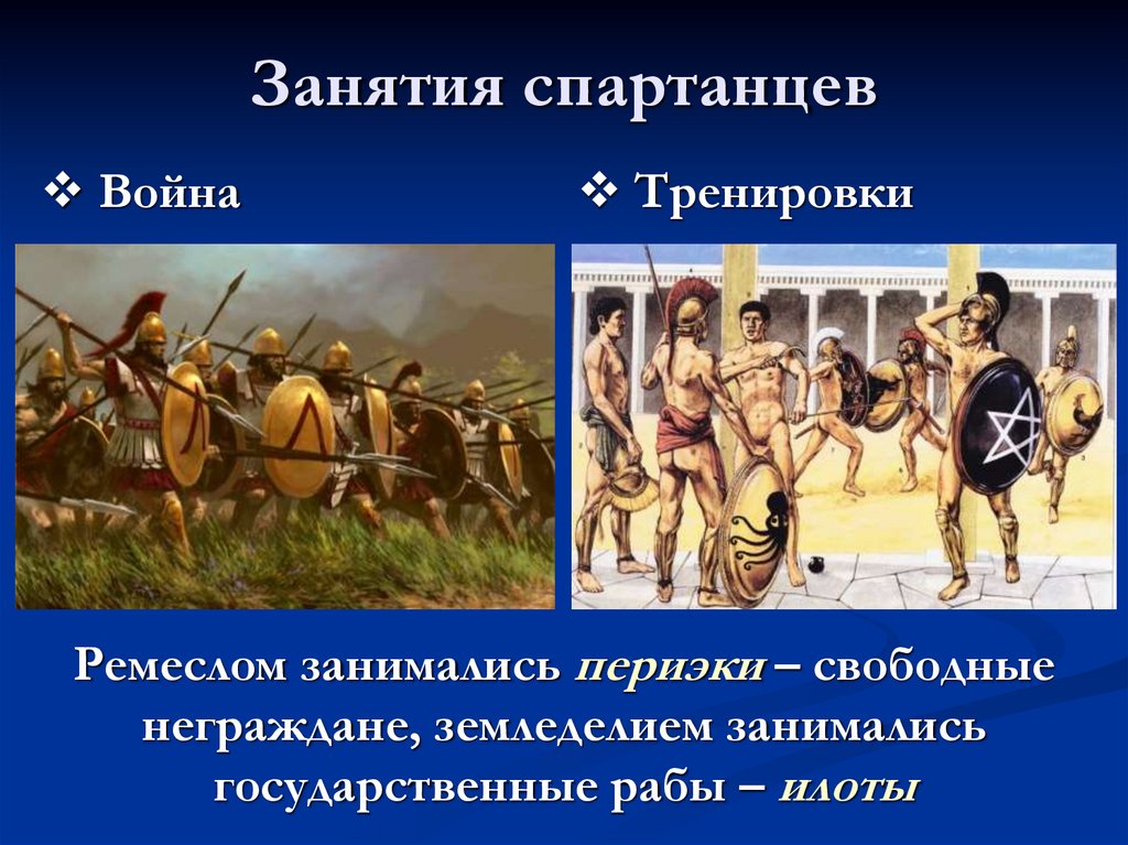 Занятия спартанцев