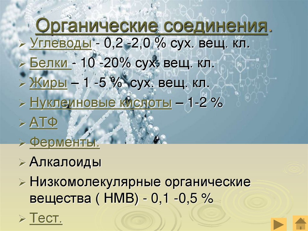 Органические соединения.