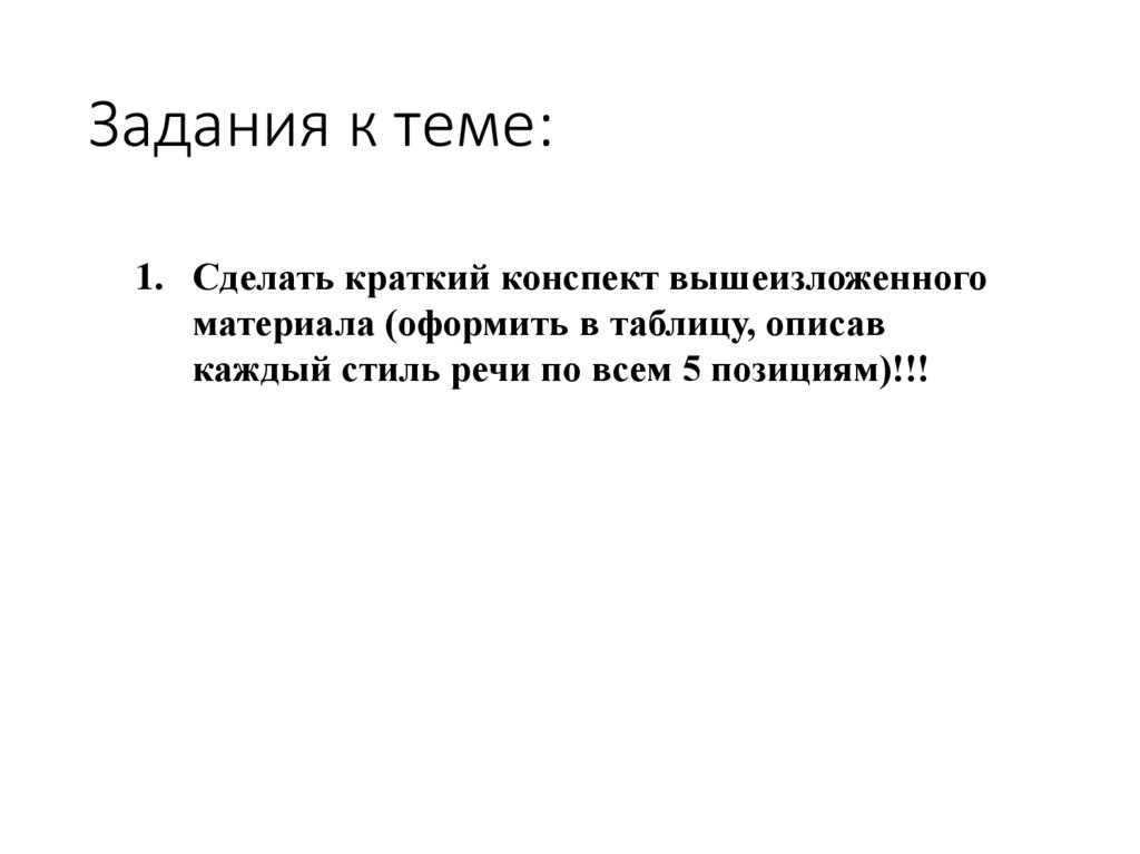 Задания к теме: