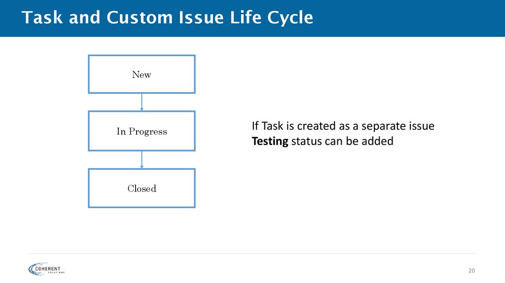 Task and Custom Issue Life Cycle
