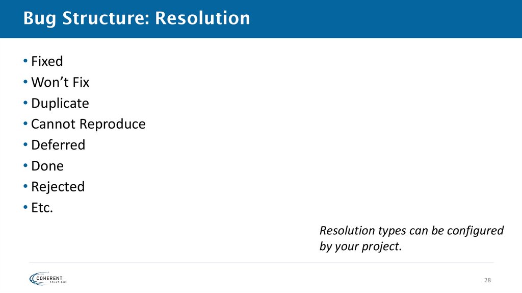 Bug Structure: Resolution