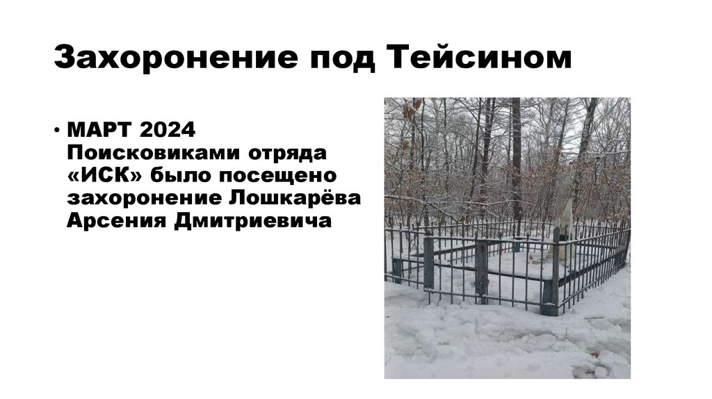 Захоронение под Тейсином