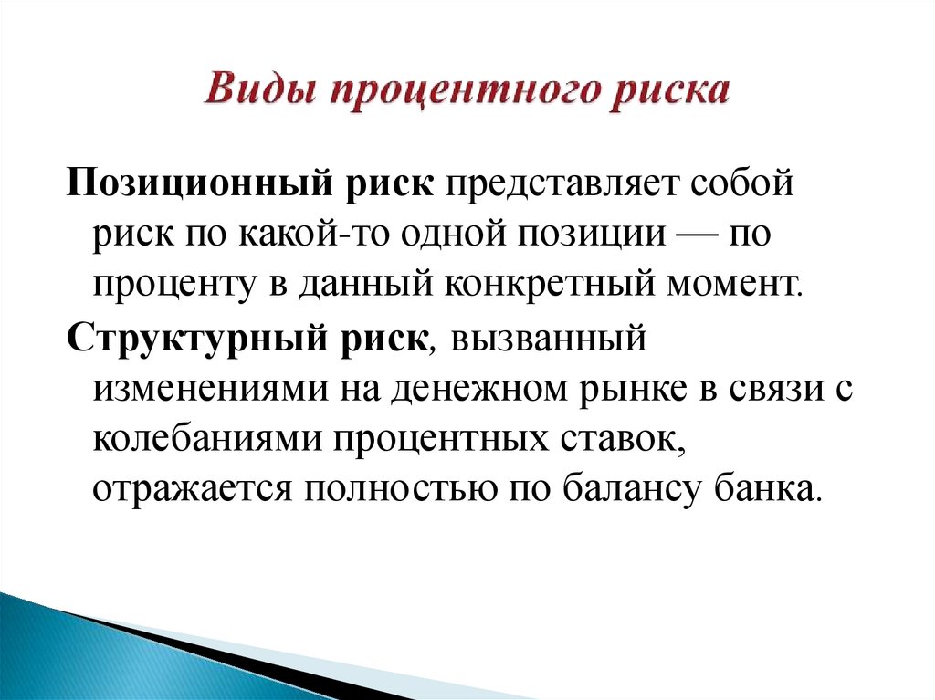 Виды процентного риска